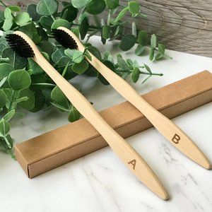 2 Natural Biodegradable Bamboo Toothbrushes